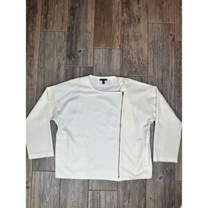 Eileen Fisher Womens XL Cream Lyocell Blend Asymmetrical‎ Zip Jacket